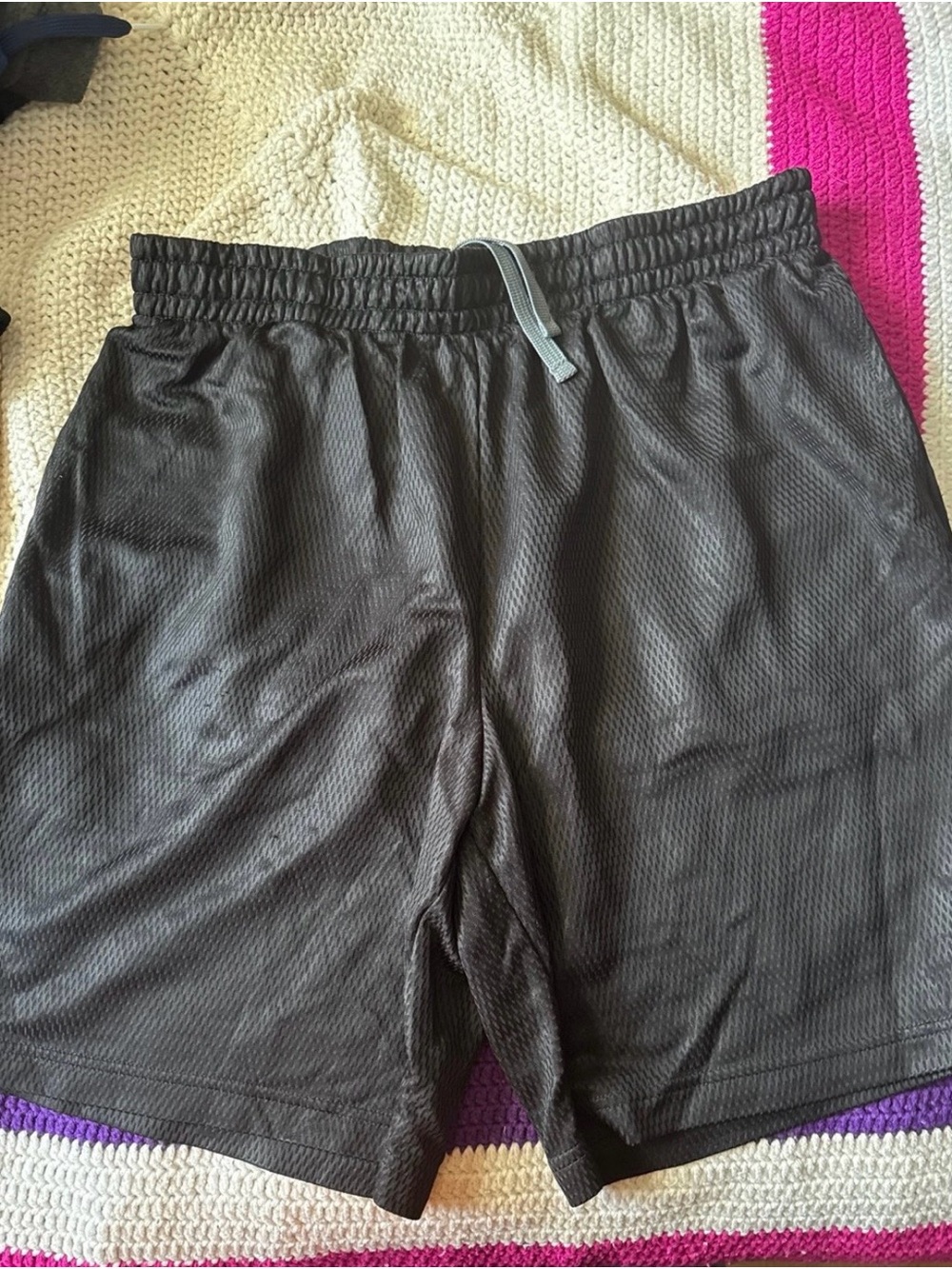 Athletic Works Black Mesh Athletic Shorts with Drawstring